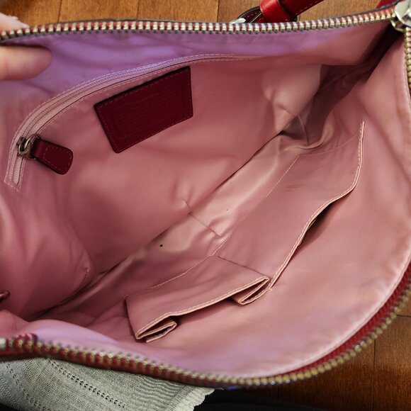 Coach red leather scout hobo bag vintage - Picture 13 of 15